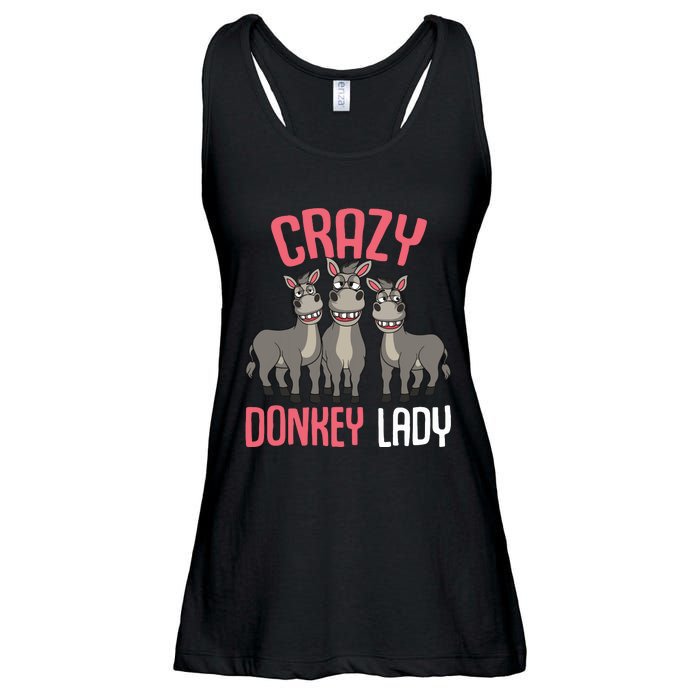 Crazy Donkey Lady Donkey Lover Ladies Essential Flowy Tank