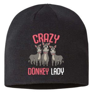 Crazy Donkey Lady Donkey Lover Sustainable Beanie