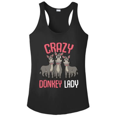 Crazy Donkey Lady Donkey Lover Ladies PosiCharge Competitor Racerback Tank