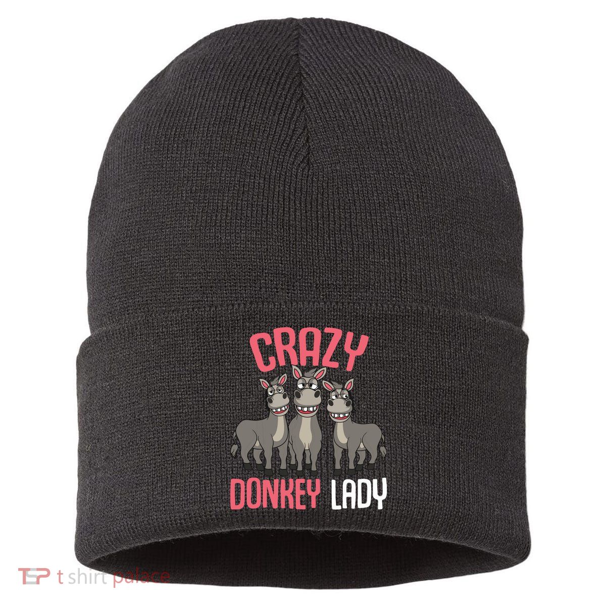 Crazy Donkey Lady Donkey Lover Sustainable Knit Beanie