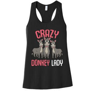 Crazy Donkey Lady Donkey Lover Women's Racerback Tank