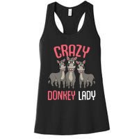 Crazy Donkey Lady Donkey Lover Women's Racerback Tank