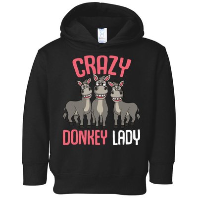 Crazy Donkey Lady Donkey Lover Toddler Hoodie