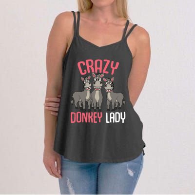 Crazy Donkey Lady Donkey Lover Women's Strappy Tank