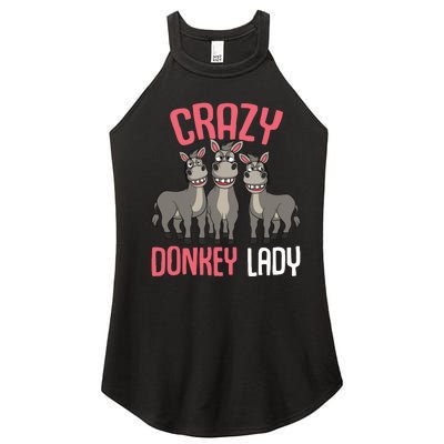 Crazy Donkey Lady Donkey Lover Women’s Perfect Tri Rocker Tank