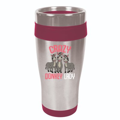 Crazy Donkey Lady Donkey Lover 16oz Travel Tumbler