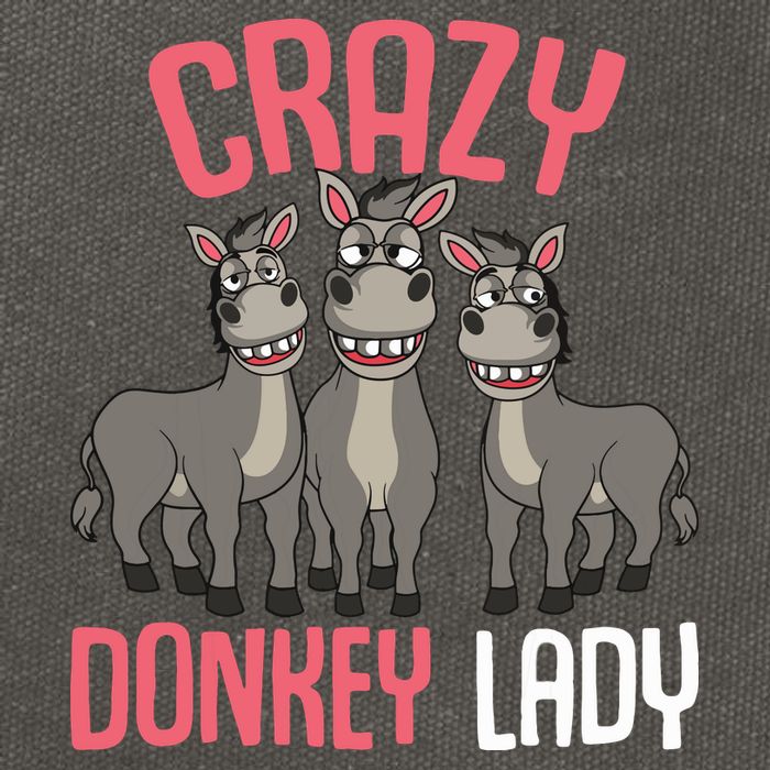Crazy Donkey Lady Donkey Lover Cotton Canvas Backpack