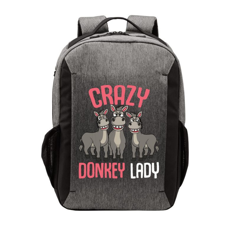 Crazy Donkey Lady Donkey Lover Vector Backpack