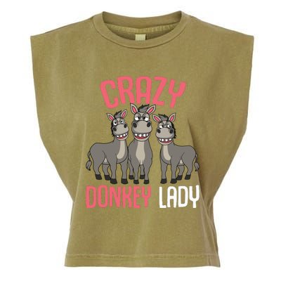 Crazy Donkey Lady Donkey Lover Garment-Dyed Women's Muscle Tee