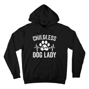 Childless Dog Lady Proud Dog Mom Heartbeat Hoodie