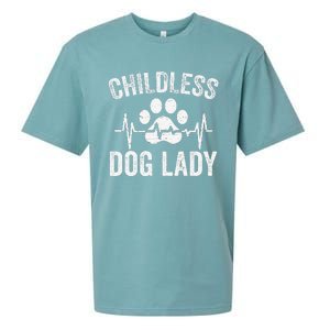 Childless Dog Lady Proud Dog Mom Heartbeat Sueded Cloud Jersey T-Shirt