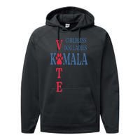 Childless Dog Ladies Vote For Kamala Harris 2024 Performance Fleece Hoodie