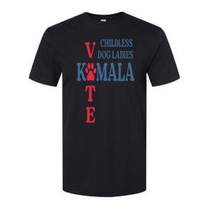 Childless Dog Ladies Vote For Kamala Harris 2024 Softstyle CVC T-Shirt