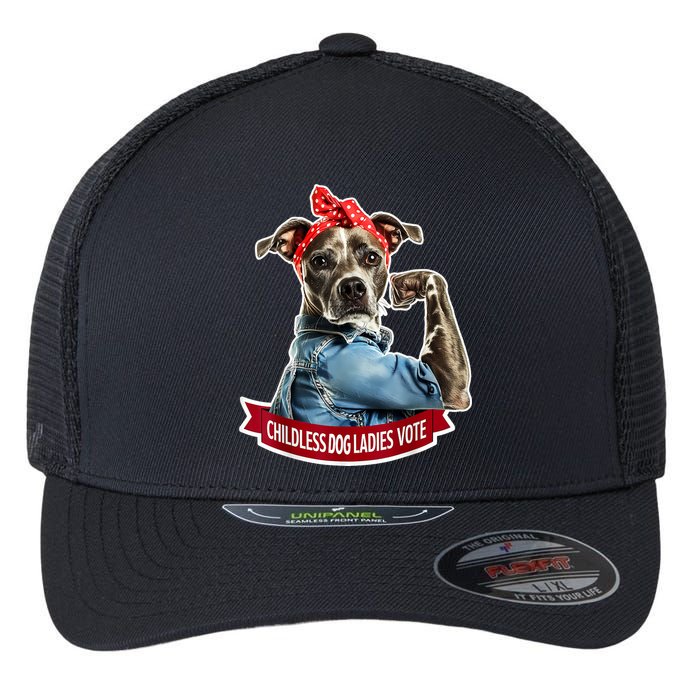 Childless Dog Ladies Vote Rosie The Riveter Flexfit Unipanel Trucker Cap