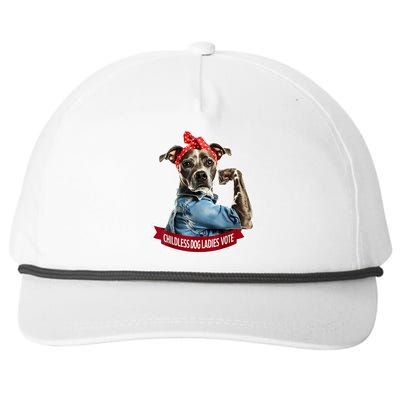 Childless Dog Ladies Vote Rosie The Riveter Snapback Five-Panel Rope Hat