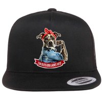 Childless Dog Ladies Vote Rosie The Riveter Flat Bill Trucker Hat