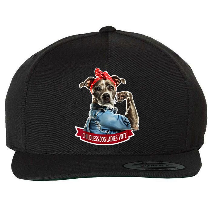 Childless Dog Ladies Vote Rosie The Riveter Wool Snapback Cap