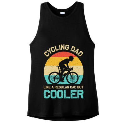 Cycling Dad Like A Regular Dad But Cooler Funny Cyclist Gift Ladies PosiCharge Tri-Blend Wicking Tank
