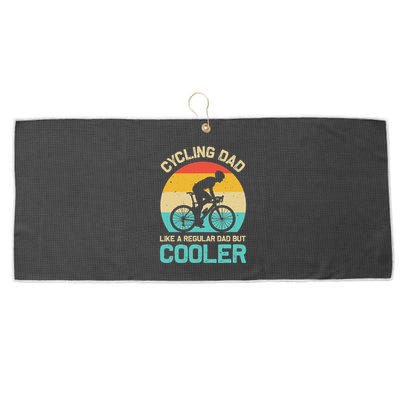 Cycling Dad Like A Regular Dad But Cooler Funny Cyclist Gift Large Microfiber Waffle Golf Towel