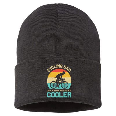 Cycling Dad Like A Regular Dad But Cooler Funny Cyclist Gift Sustainable Knit Beanie