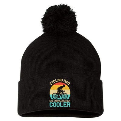 Cycling Dad Like A Regular Dad But Cooler Funny Cyclist Gift Pom Pom 12in Knit Beanie