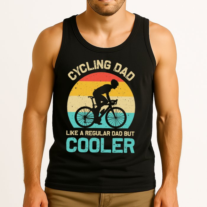 Cycling Dad Like A Regular Dad But Cooler Funny Cyclist Gift Tank Top