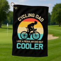 Cycling Dad Like A Regular Dad But Cooler Funny Cyclist Gift Golf Towel