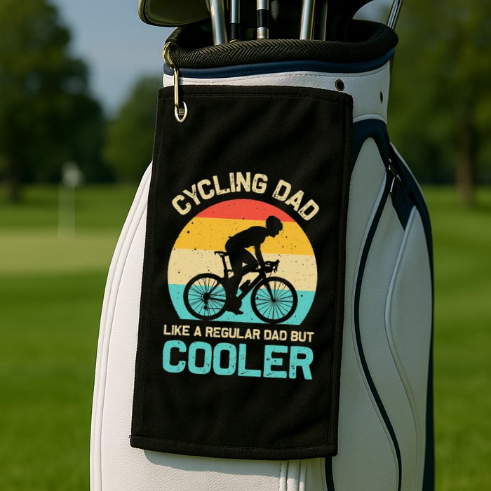 Cycling Dad Like A Regular Dad But Cooler Funny Cyclist Gift Golf Towel