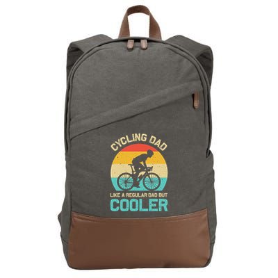 Cycling Dad Like A Regular Dad But Cooler Funny Cyclist Gift Cotton Canvas Backpack