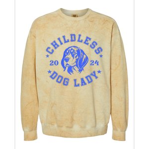 Childless Dog Ladies Voting For Kamala 2024 Colorblast Crewneck Sweatshirt