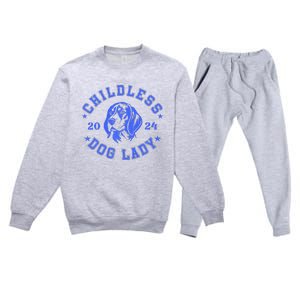 Childless Dog Ladies Voting For Kamala 2024 Premium Crewneck Sweatsuit Set