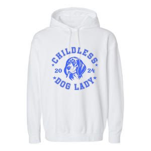 Childless Dog Ladies Voting For Kamala 2024 Garment-Dyed Fleece Hoodie