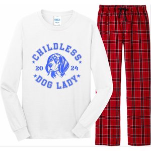 Childless Dog Ladies Voting For Kamala 2024 Long Sleeve Pajama Set