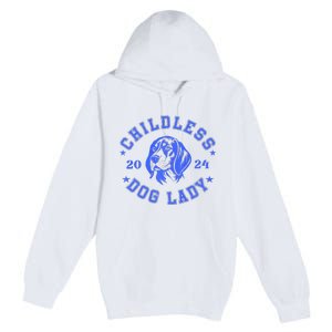 Childless Dog Ladies Voting For Kamala 2024 Premium Pullover Hoodie