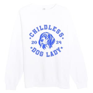 Childless Dog Ladies Voting For Kamala 2024 Premium Crewneck Sweatshirt