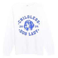 Childless Dog Ladies Voting For Kamala 2024 Premium Crewneck Sweatshirt