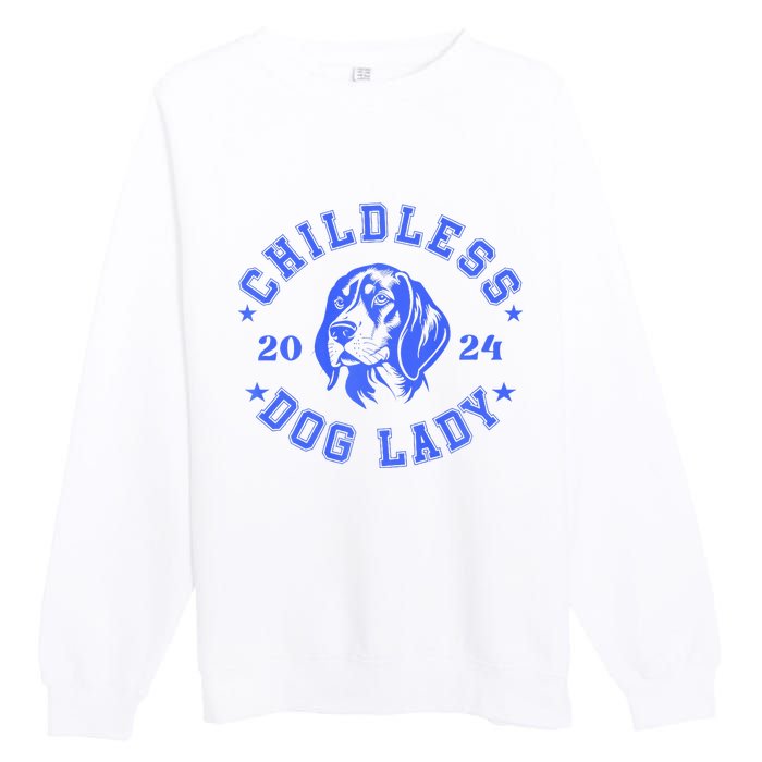 Childless Dog Ladies Voting For Kamala 2024 Premium Crewneck Sweatshirt