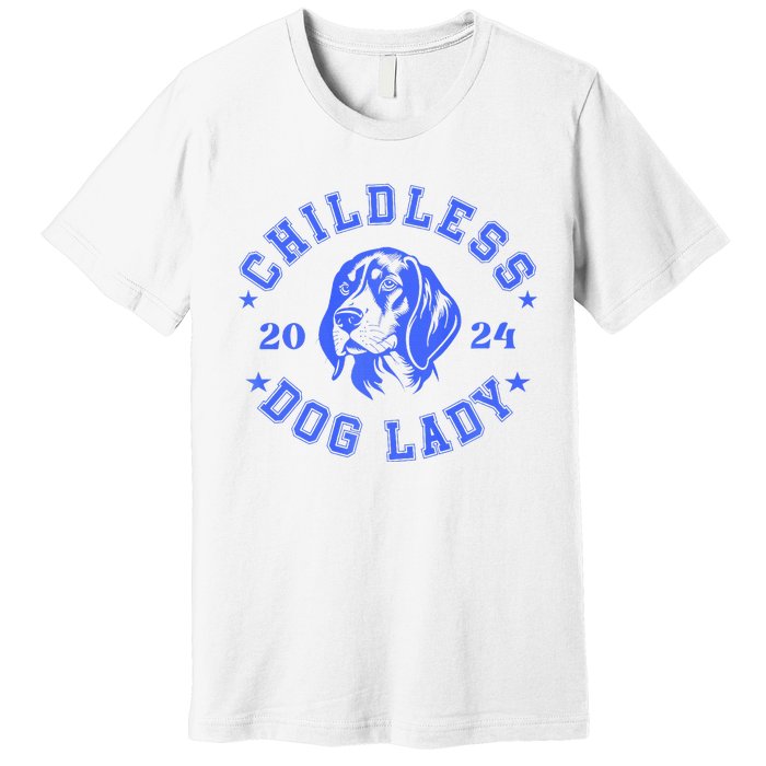 Childless Dog Ladies Voting For Kamala 2024 Premium T-Shirt