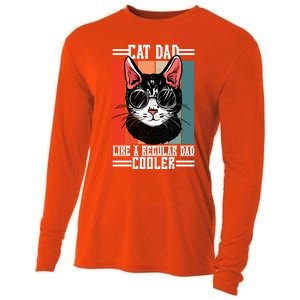 Cat Dad Like A Regular Dad Cooler Gift Cooling Performance Long Sleeve Crew