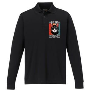 Cat Dad Like A Regular Dad Cooler Gift Performance Long Sleeve Polo