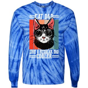 Cat Dad Like A Regular Dad Cooler Gift Tie-Dye Long Sleeve Shirt