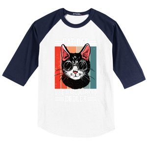 Cat Dad Like A Regular Dad Cooler Gift Baseball Sleeve Shirt