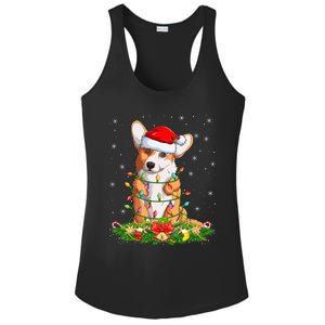 Corgi Dog Lover Lighting Xmas Santa Corgi Christmas Gift Ladies PosiCharge Competitor Racerback Tank