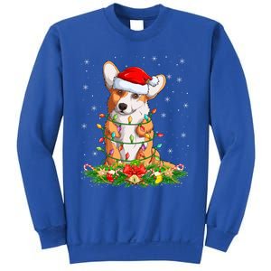 Corgi Dog Lover Lighting Xmas Santa Corgi Christmas Gift Sweatshirt