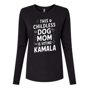 Childless Dog Lady Voting Kamala Harris Dog Mom Vote Blue Womens Cotton Relaxed Long Sleeve T-Shirt