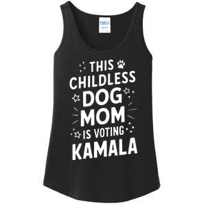 Childless Dog Lady Voting Kamala Harris Dog Mom Vote Blue Ladies Essential Tank