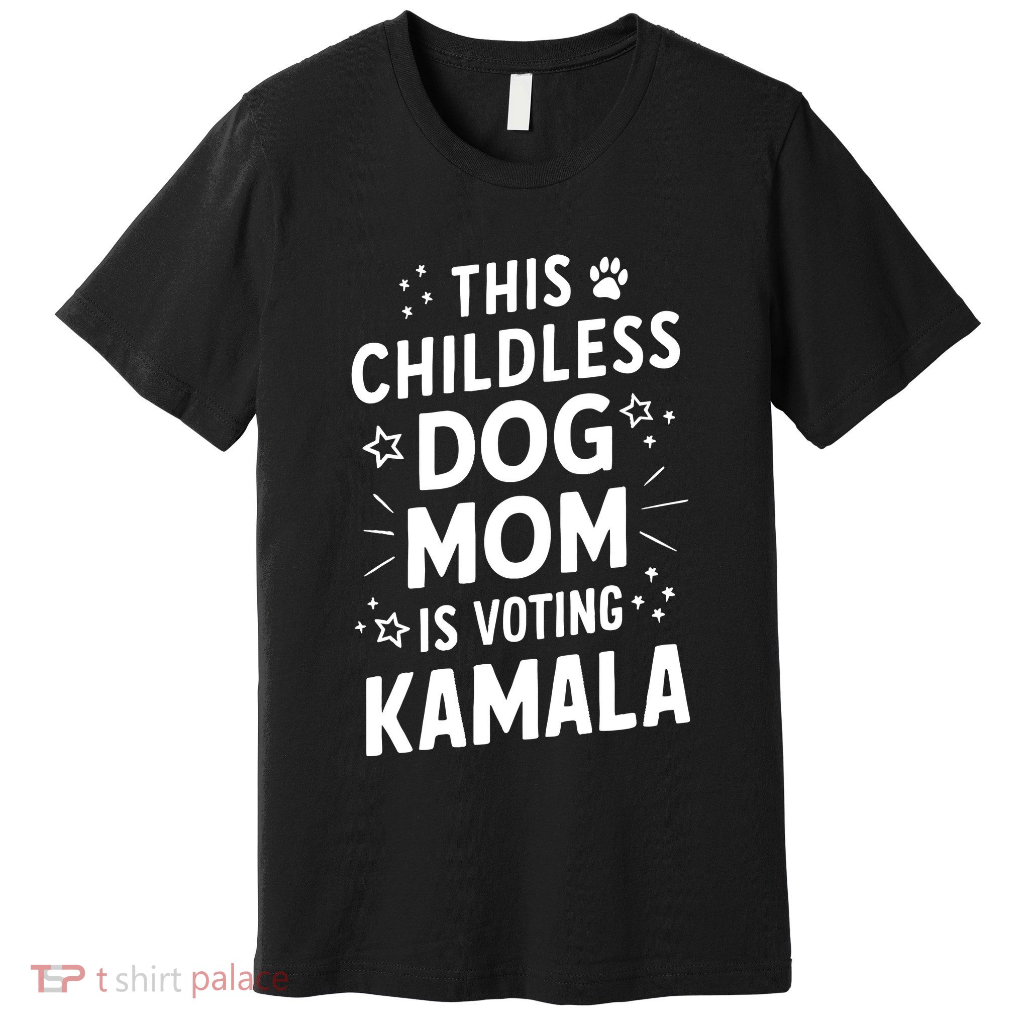 Childless Dog Lady Voting Kamala Harris Dog Mom Vote Blue Premium T-Shirt