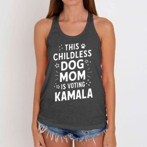 Childless Dog Lady Voting Kamala Harris Dog Mom Vote Blue Women's Knotted Racerback Tank