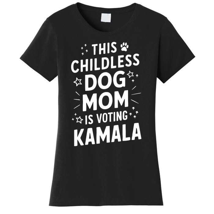 Childless Dog Lady Voting Kamala Harris Dog Mom Vote Blue Women's T-Shirt