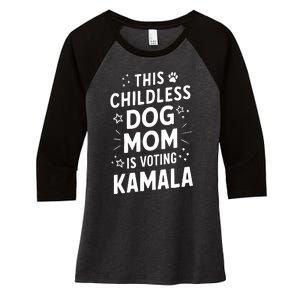 Childless Dog Lady Voting Kamala Harris Dog Mom Vote Blue Women's Tri-Blend 3/4-Sleeve Raglan Shirt